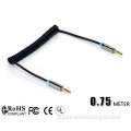 3.5mm Stereo Audio Male to Male Spring Spiral Retractable Cable